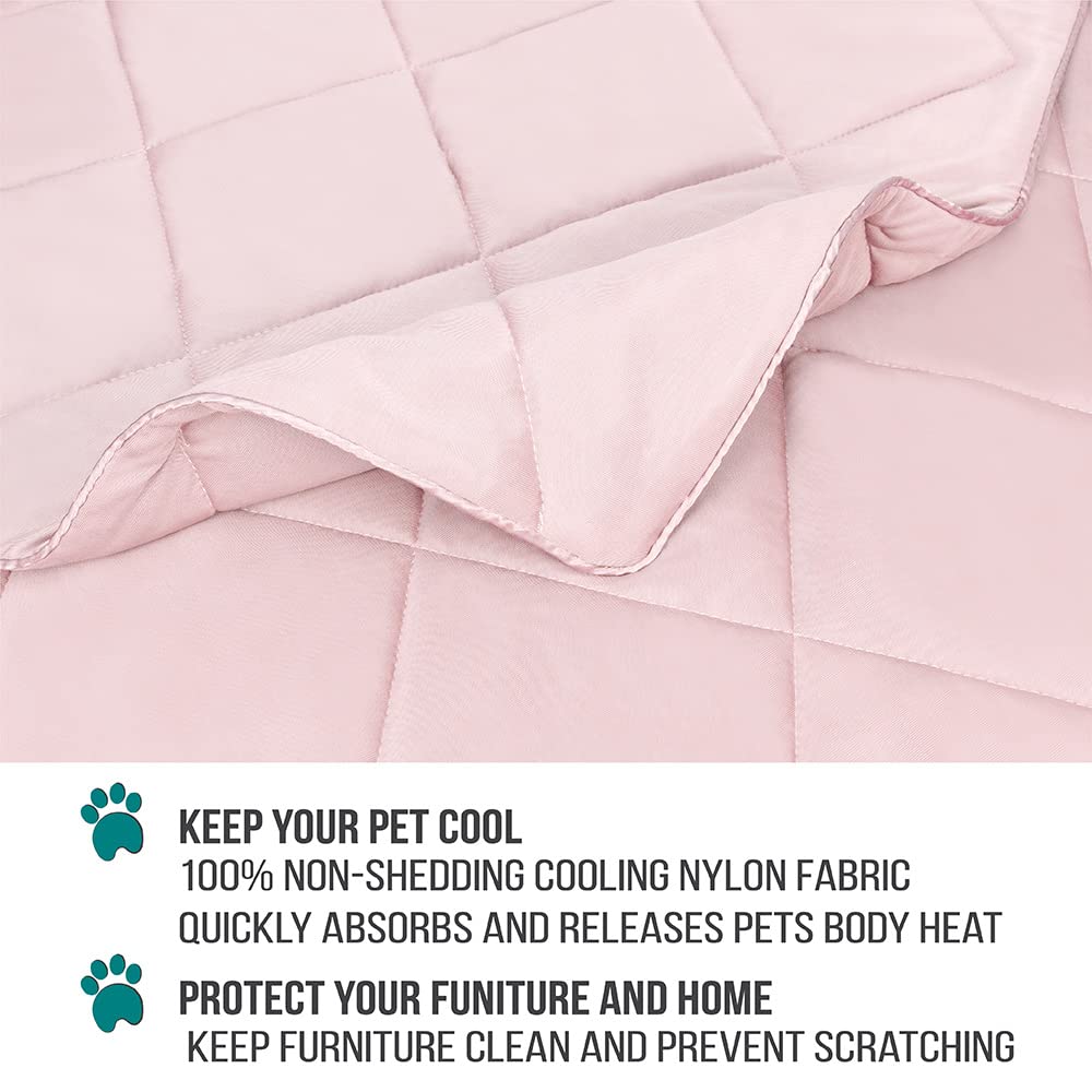 PetAmi Premium Cooling Dog Blanket | Lightweight Fluffy Pet Throw Blanket Bed Cover for Dogs, Cat, Puppies | Pet Blanket Furniture Protector Couch Sofa | Reversible Fuzzy Cozy | 24x32, Pink