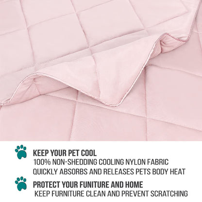 PetAmi Premium Cooling Dog Blanket | Lightweight Fluffy Pet Throw Blanket Bed Cover for Dogs, Cat, Puppies | Pet Blanket Furniture Protector Couch Sofa | Reversible Fuzzy Cozy | 24x32, Pink