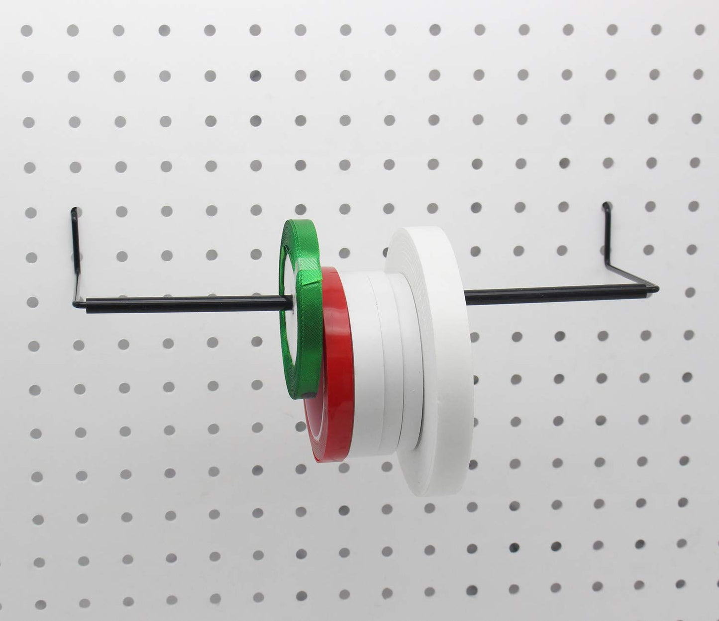 Paper Towel Holder for Pegboard, Extendable, Fit Any Standard Pegboard, Pegboard Organization Accessory Hook for Workshop, Garage, Kitchen, Laundry Room, Bathroom 2 Packs, Black (2 PCS)