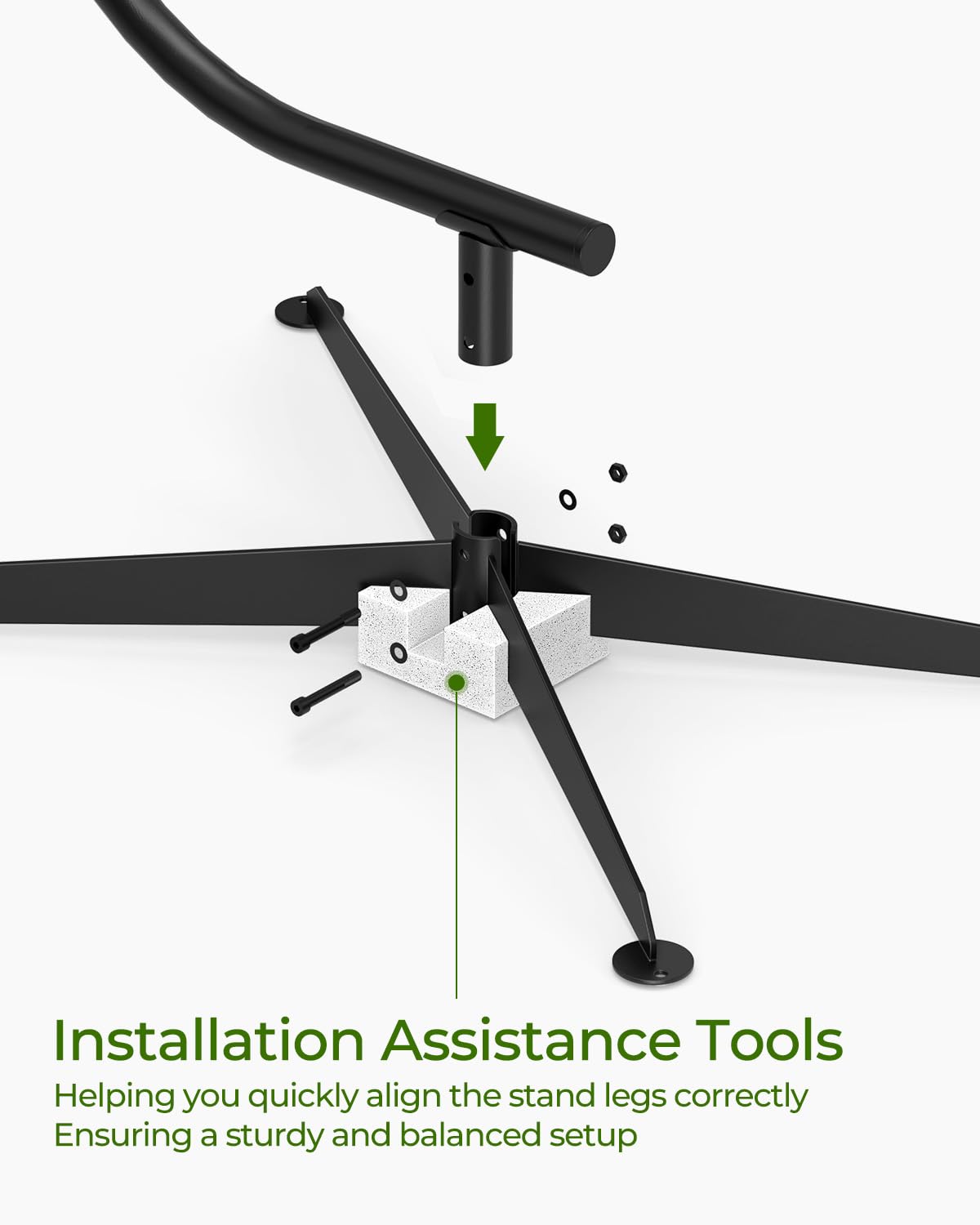 GREENSTELL Hammock Swing Stand, Hanging C-Stand with Spring Hook, for Indoor, Outdoor, Sturdy Hanging Stand Max Load 330lbs