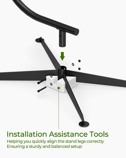 GREENSTELL Hammock Swing Stand, Hanging C-Stand with Spring Hook, for Indoor, Outdoor, Sturdy Hanging Stand Max Load 330lbs