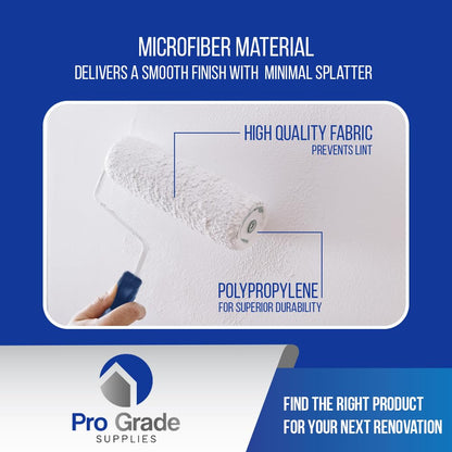 Pro Grade Paint Roller Kit, Brush & Roller,10 Piece Set, Wall Painting Naps for Professionals & Homeowners - All Paints & Stains, Washable, Reusable, Easy to Clean, Superior Absorbency.