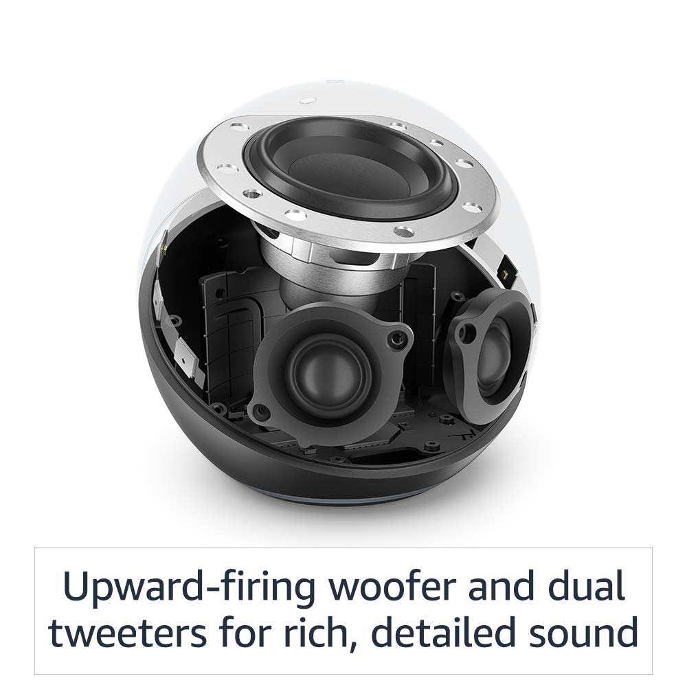 Like-New Amazon Echo (newest model), Alexa speaker with premium sound, Ideal for large bedrooms, living rooms and kitchens, Charcoal