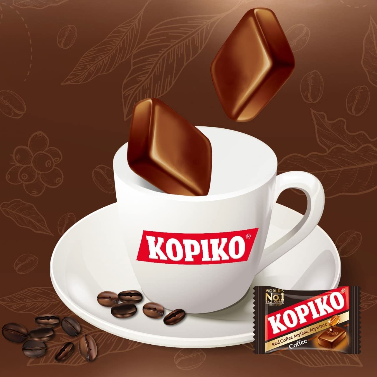 Kopiko Coffee & Cappuccino Candy – Bold-Tasty Hard Candy from Indonesia with Real Coffee Extract – A Satisfying Boost for On-the-Go Energy (2-Pack, 4.23oz Each)
