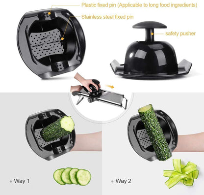 Masthome Mandoline Food Slicer Adjustable Thickness for Cheese Fruits Vegetables Stainless Steel Food Cutter Slicer Dicer with Extra Brush and Blade Guard for Kitchen