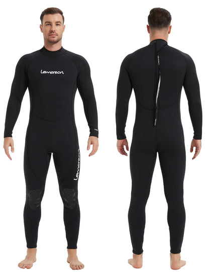 Lemorecn Mens Wetsuits Jumpsuit Neoprene 3/2mm Full Body Diving Suit (3031black-3XL)