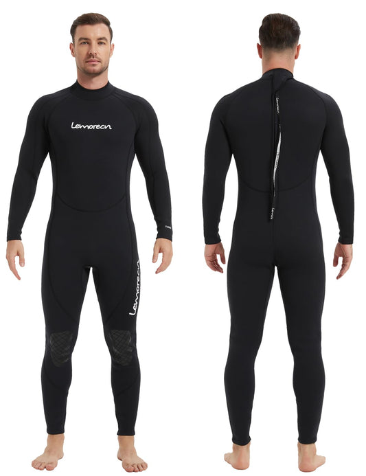 Lemorecn Mens Wetsuits Jumpsuit Neoprene 3/2mm Full Body Diving Suit (3031black-3XL)