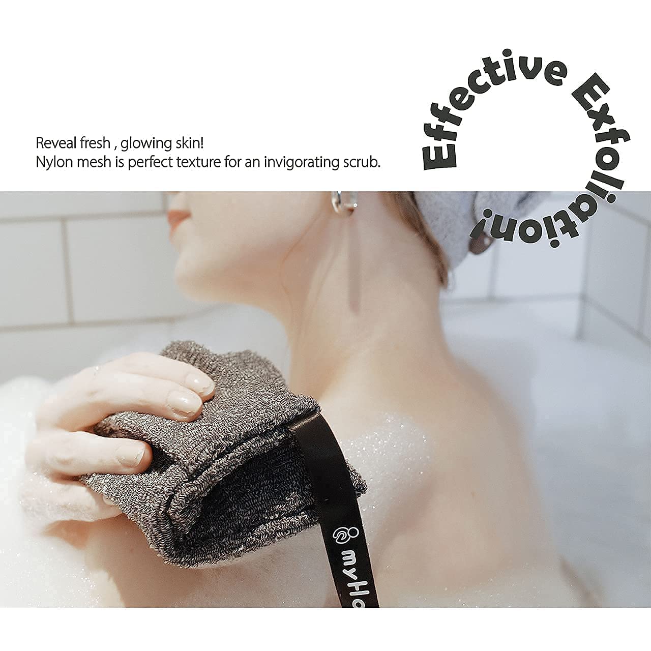 myHomeBody Soap Pocket Exfoliating Pouch, Body Scrubber Sponge, Exfoliator for Bath, Shower or Leftover Bits Saver, Graphite Gray, 2 Pack + 2 Lift Pads