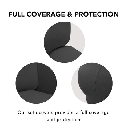 PureFit Super Stretch Sofa Slipcover – Spandex Non Slip Soft Couch Sofa Cover, Washable Furniture Protector with Non Skid Foam and Elastic Bottom for Kids, Pets （Sofa, Dark Gray）