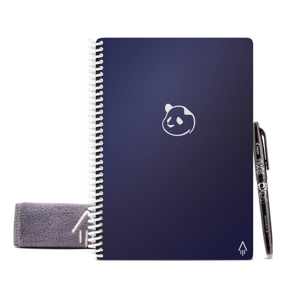Rocketbook Panda Planner Reusable Smart Pages, Letter Size 8.5x11, Midnight Blue - Daily, Weekly & Monthly Pages, App-Connected, Erasable, Ideal for Motivational Journaling, Goal Setting & Digital Organization
