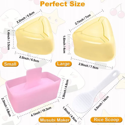 Onigiri Mold, 3 Pack Musubi Press Maker Triangle Rice Ball Mold Maker for Kid Lunch Bento and Home DIY