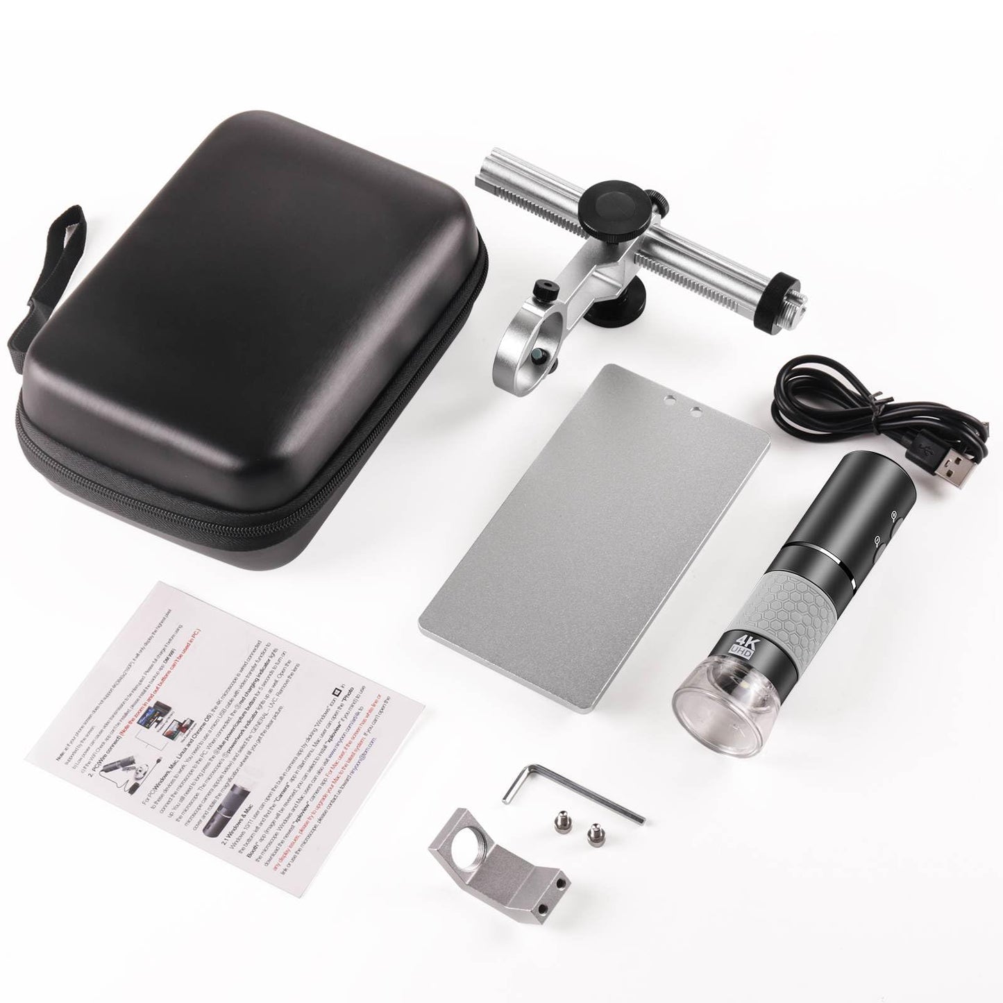 Ninyoon 4K Microscope with Professional Stand + Case for iPhone Android PC, 50-1000X Digital USB Microscope Endoscope HD Camera for All Cellphones iPad Android Tablet Windows Mac Chrome Linux