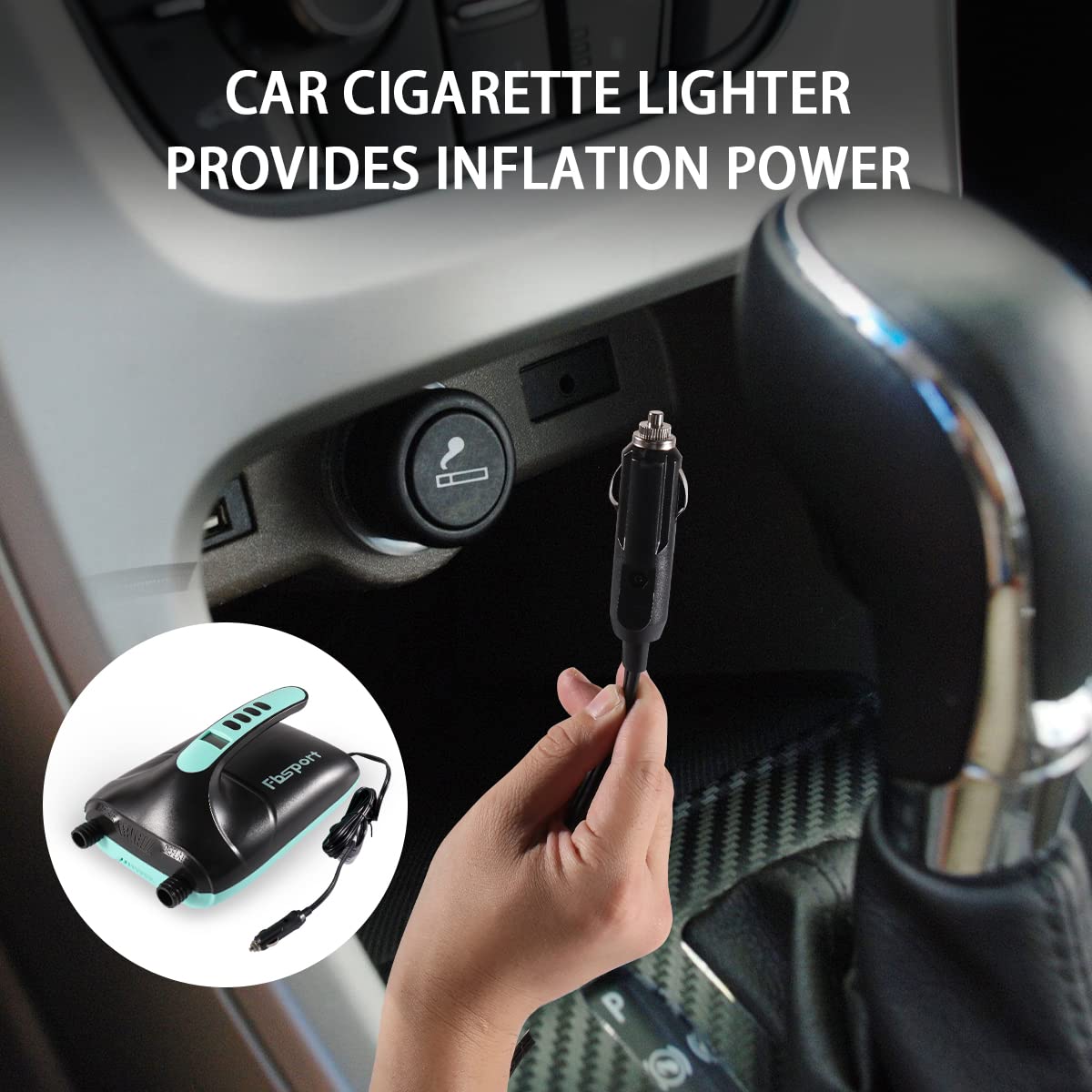 20PSI High Pressure SUP Vehicle Electric Air Pump, Inflation Paddle Board Pump for Stand Up Paddle Boards, Inflation & Deflation Function Quick Air Inflator for Paddleboards (Green)