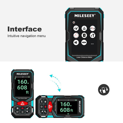 Laser Measure, MiLESEEY 330Ft Laser Distance Meter, Rechargeable Multifunctional Laser Measurement Tool with Pointfinder Camera,P2P Technology, Perfect for Outdoor Long-Range Measuring