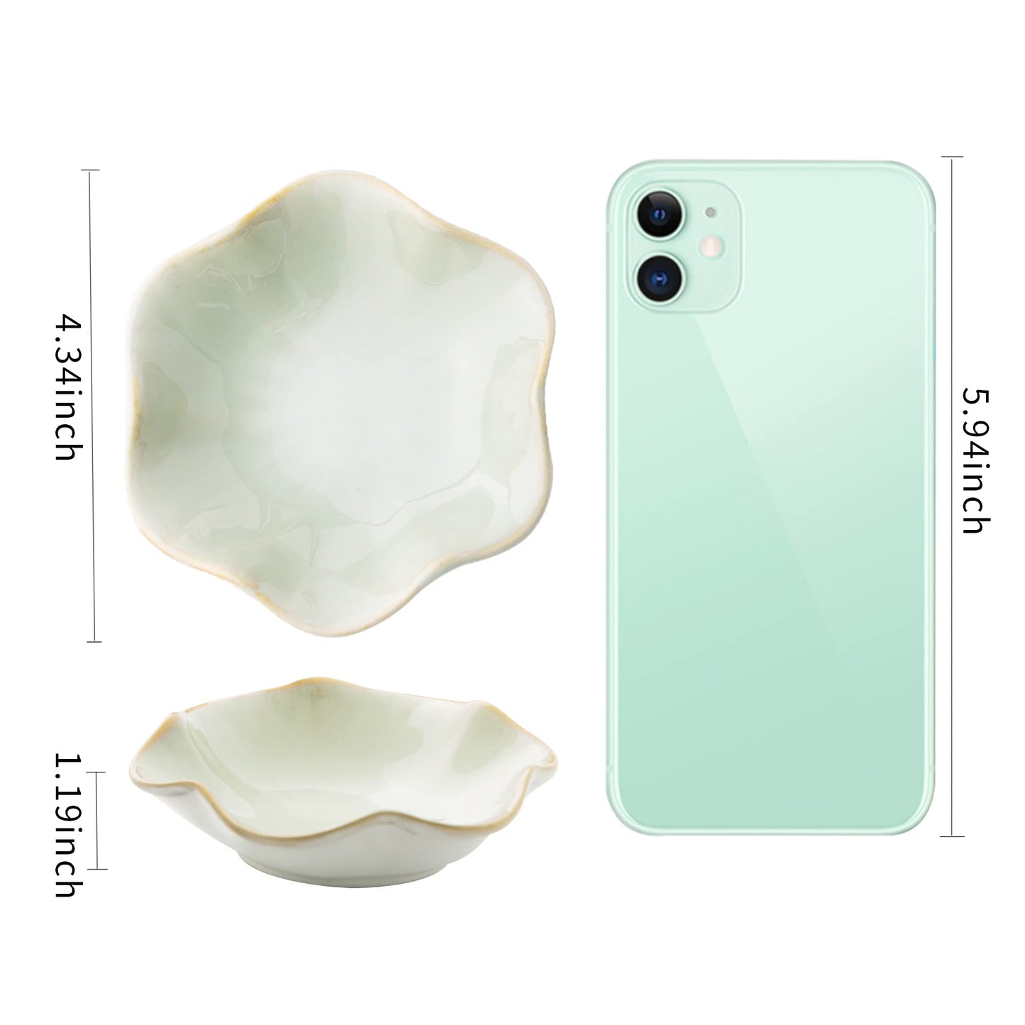 Jewelry Dish Tray, Ring Dish, Ceramic Trinket Tray, Key Bowl, Decorative Plate, for Friends Sisters Daughter Mother(Light Green)