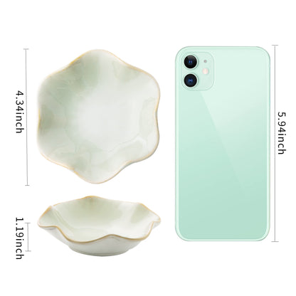 Jewelry Dish Tray, Ring Dish, Ceramic Trinket Tray, Key Bowl, Decorative Plate, for Friends Sisters Daughter Mother(Light Green)