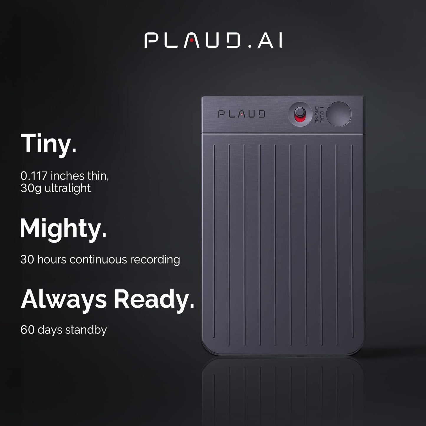 PLAUD AI Voice Recorder, Note Voice Recorder w/Case, App Control, Transcribe & Summarize with AI Technology, Support 112 Languages, 64GB Memory, Audio Recorder for Lectures, Meetings, Calls, Black