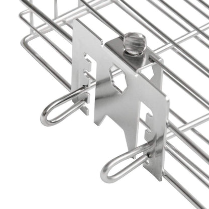 onlyfire 6042 Chrome Plating Steel Flat Grill Rotisserie Basket for Most Grills, Fits 1/2" Hexagon, 3/8" Hexagon, 3/8" Square & 5/16" Square Spit Rods