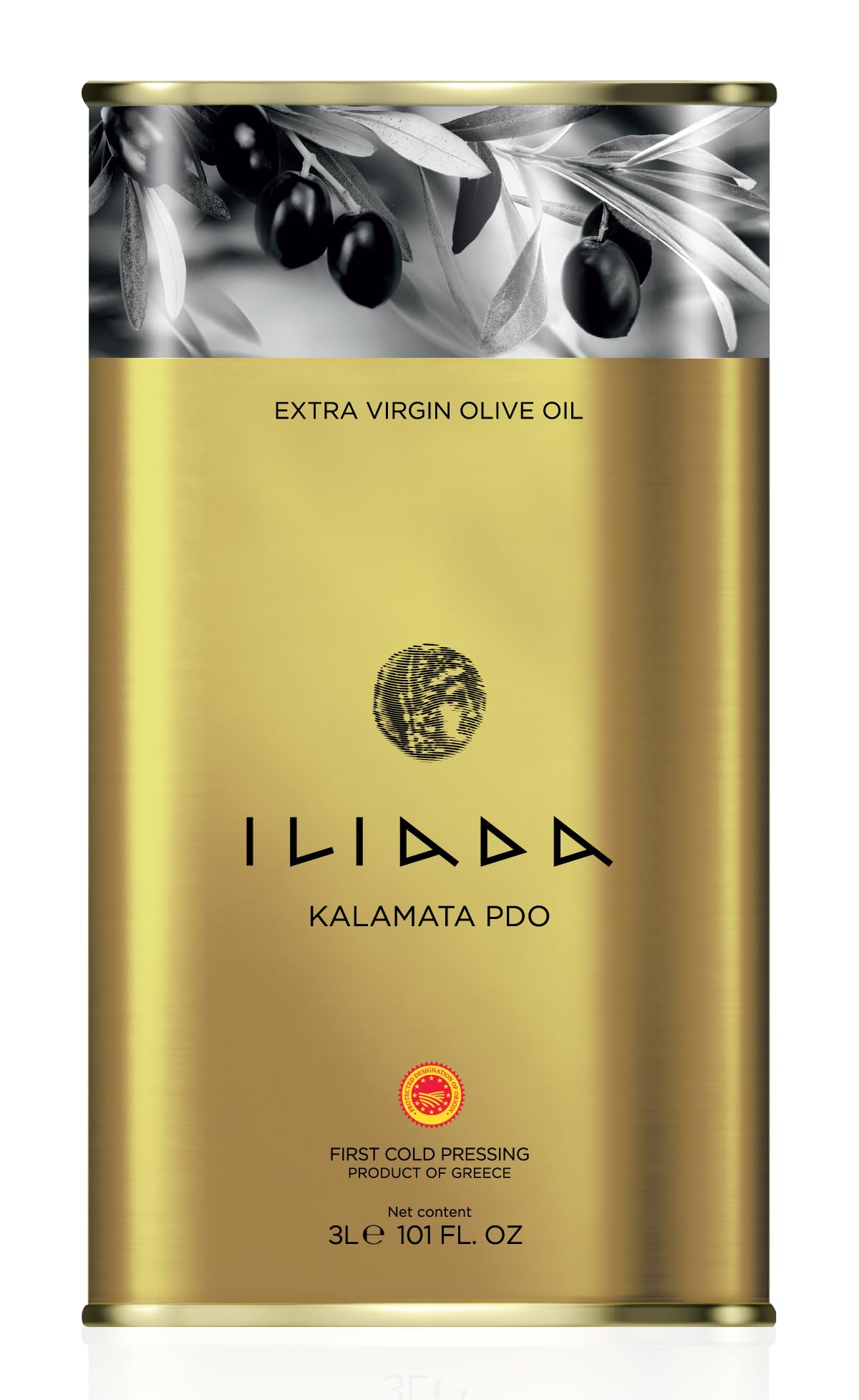 Iliada Kalamata PDO Extra Virgin Olive Oil, 3Lt | Multi-Awarded | Single Region 100% Greek | Monovarietal Koroneiki | Cold Press | Polyphenol Rich | Chef's Favorite