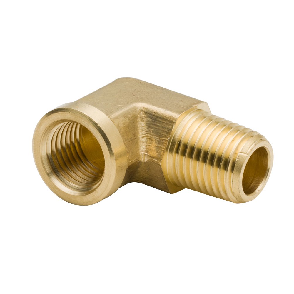 Legines 1/4 Inch Brass Street 90 Degree Elbow 1/4" NPT Male x 1/4" NPT Female Forged Pipe Fitting (Pack of 2)