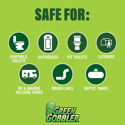 Green Gobbler, Portable Toilet Porta Potty Chemical Waste DIGESTANT & DEODORIZER - 1 Gallon/Fresh Scent (Up to 42 Doses per Gallon)