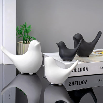 FANTESTICRYAN Small Animal Statues Home Decor Modern Style White Decorative Ornaments for Living Room, Bedroom, Office Desktop, Cabinets