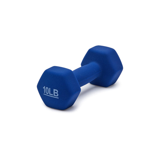 Amazon Basics Neoprene Dumbbell Hand Weights, 10 Pound, Pair, Navy Blue