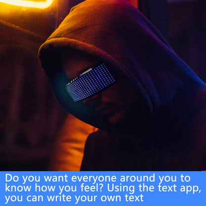 LEAMTUZO Customizable LED Glasses, Bluetooth Light up Glasses for Raves, Festivals, Fun, Parties, Sports, Birthday, Costumes-Display Messages, Animation, DIY Drawings, Equalizer