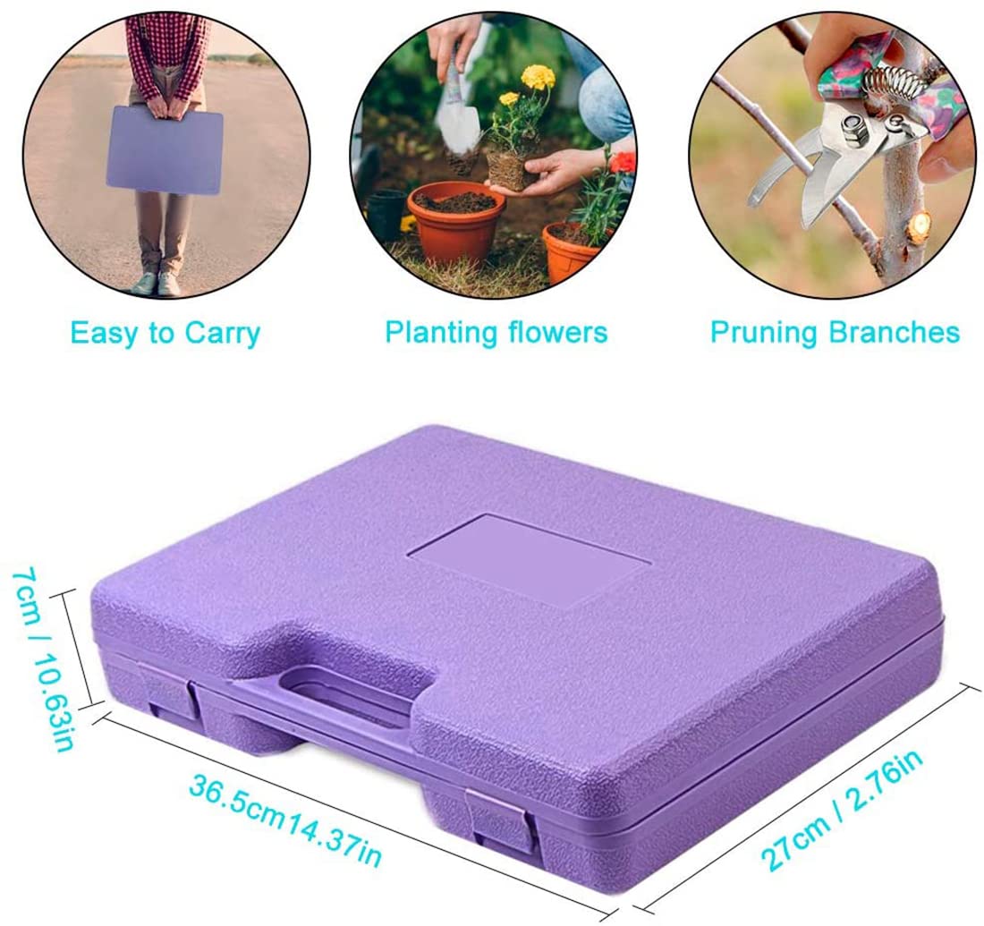 Gardening Tools, LEKEONE 10 Pieces Garden Tools with Floral Print, Ergonomic Handle Trowel Rake Weeder Pruner Shears Sprayer,Gardening Supplies with Carrying Case Gifts for Women