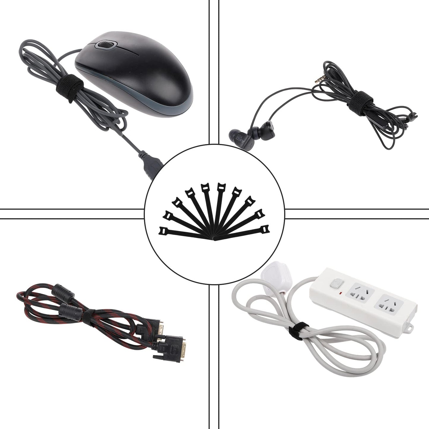 FABROK Cable Management Box, Cord Organizer Box with 10 Cable Ties, Power Strip Storage to Hide Charger Adapter Power Cord Charging Station(Small/Green)