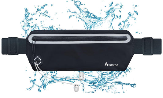 AIKENDO Slim Running Belt Fanny Pack,Runners Waist Pouch Bag Exercis Gym Waist Pack,Jogging Belt,Workout Running Accessories Phone Holder for Running