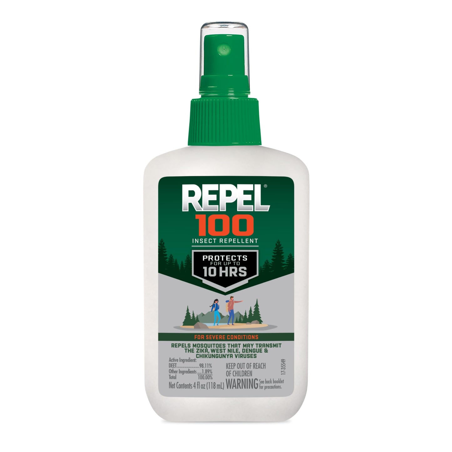 Repel 100 Insect Repellent, Pump Spray, 4-Fluid Ounces, 10-Hour Protection
