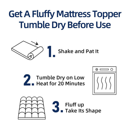 Mattress Topper Twin XL for Back Pain, Extra Thick Mattress Pad Cover, Plush Pillow Top, Deep Elastic Pocket, White