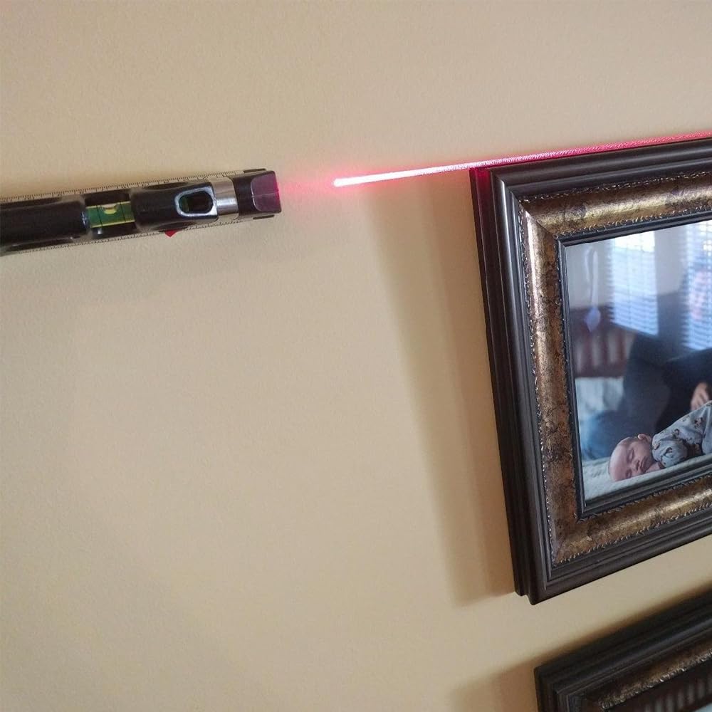 Laser Level Multi Tool, Multipurpose Cross Line Laser leveler Kit Tools with Metric Rulers 8ft/2.5M for Hanging Pictures Cabinets Tile Curtains Walls by Qooltek