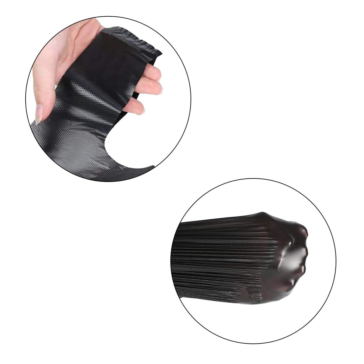 LazyMe T Shirt Bags, Black Plastic Bags with Handles for Grocery and Retail, Bolsas De Plastico Para Negocio, 12x20inch (100pcs)