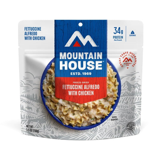 Mountain House Fettuccine Alfredo with Chicken | Freeze Dried Backpacking & Camping Food | 2 Servings