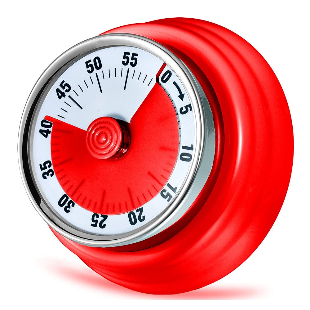 Kitchen Timer, Kitchen Countdown Cooking Timer Reminder No Battery Required Magnetic Time Management Timer Red