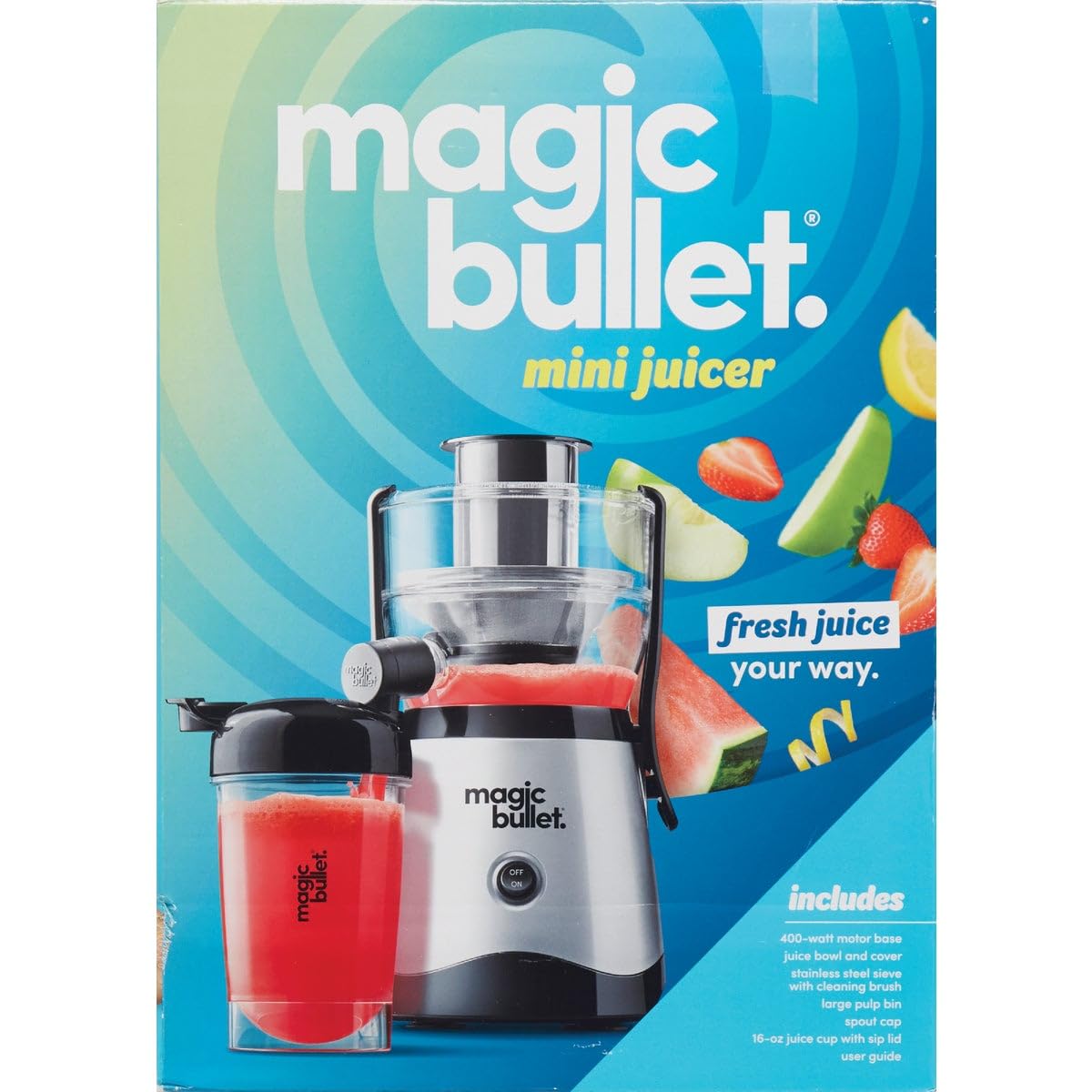 Magic Bullet Mini Juicer with Cup, Black and Silver