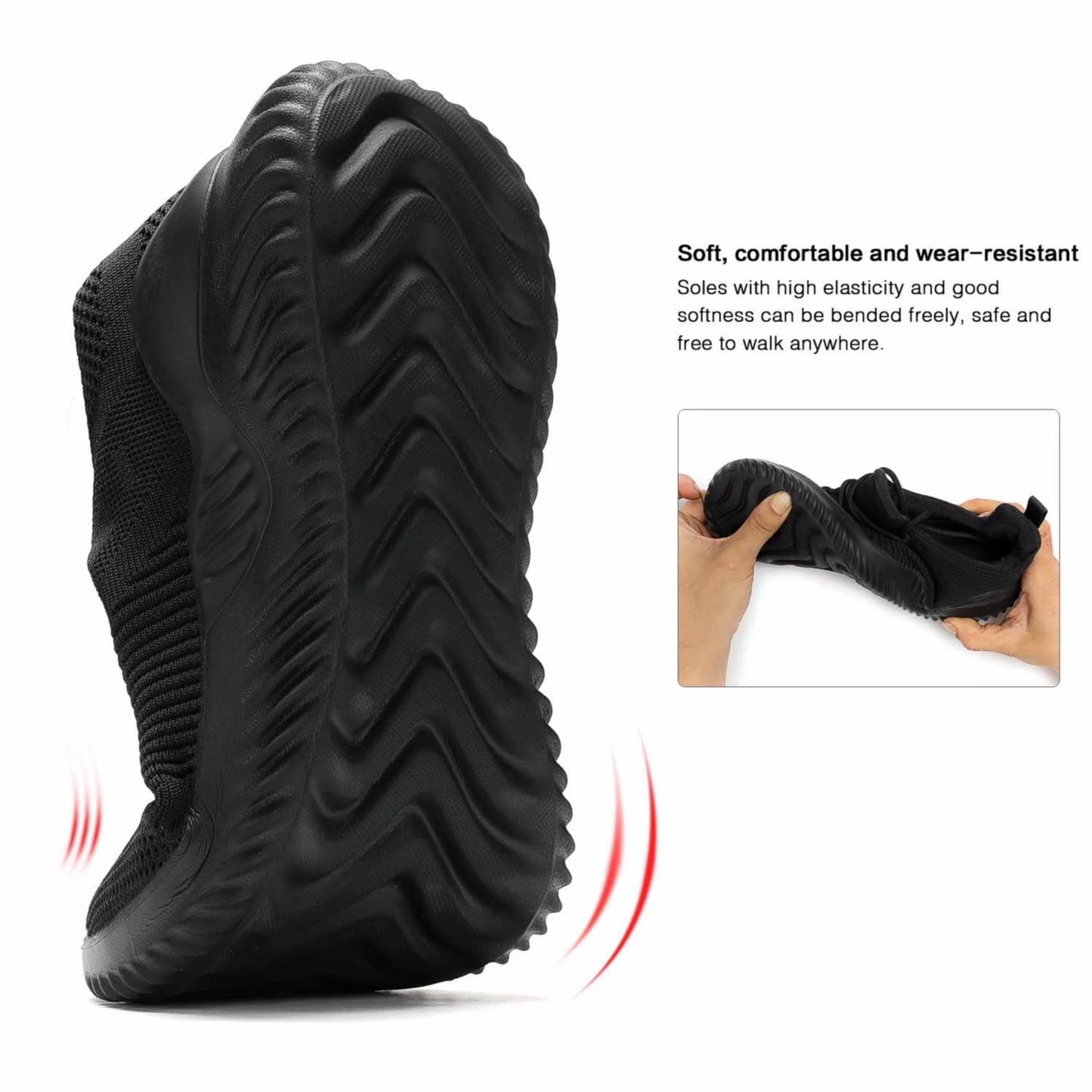 Kapsen Men's Non Slip Running Shoes Ultra Light Breathable Casual Walking Shoes Fashion Sneakers Mesh Workout Sports Shoes Full Black