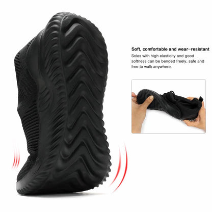 Kapsen Men's Non Slip Running Shoes Ultra Light Breathable Casual Walking Shoes Fashion Sneakers Mesh Workout Sports Shoes Full Black