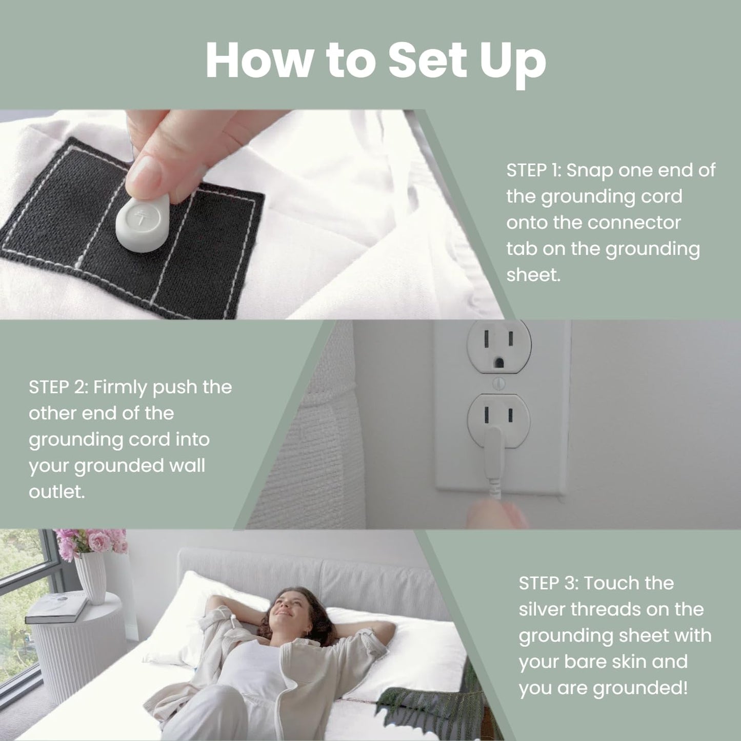 GLUYOHEY Grounding Fitted Sheets, Queen Size, 90% Organic Cotton + 10% Pure Silver Fiber, Earthing Bed Sheet with Connect Cord, Conductive Grounding Sheet for Better Sleep, Off White