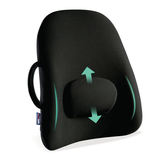 ObusForme Lowback Backrest Support – Lower Back Padded Seat Cushion and Lumbar Support Pillow, Portable Posture Support with Soft and Durable Foam