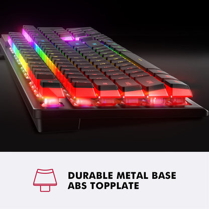 NPET K10V4 Wired Gaming Keyboard, RGB 10 Zone Backlit, Spill-Resistant Design, Multimedia Keys, Quiet Silent USB Membrane Pudding Keyboard for Desktop, Computer, PC