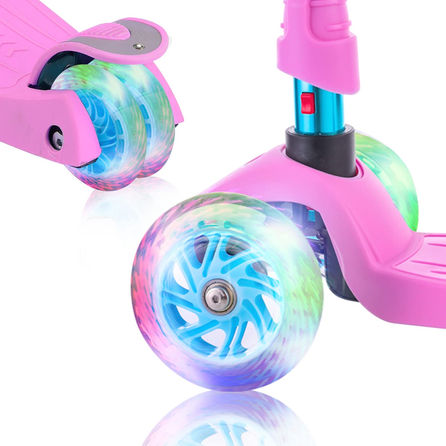 3 Wheel Scooter for Kids, Kids Scooter with Light Up Wheels, Sturdy Deck Design, and 4 Height Adjustable Suitable for Kid Ages 3-12