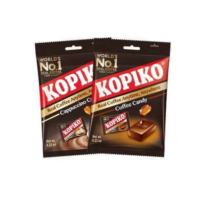 Kopiko Coffee & Cappuccino Candy – Bold-Tasty Hard Candy from Indonesia with Real Coffee Extract – A Satisfying Boost for On-the-Go Energy (2-Pack, 4.23oz Each)