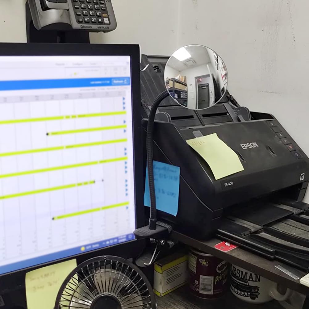 Ampper Clip On Security Mirror, Convex Cubicle Mirror for Personal Safety and Security Desk Rear View Monitors or Anywhere (3.35", Round)