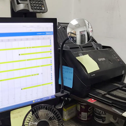 Ampper Clip On Security Mirror, Convex Cubicle Mirror for Personal Safety and Security Desk Rear View Monitors or Anywhere (3.35", Round)