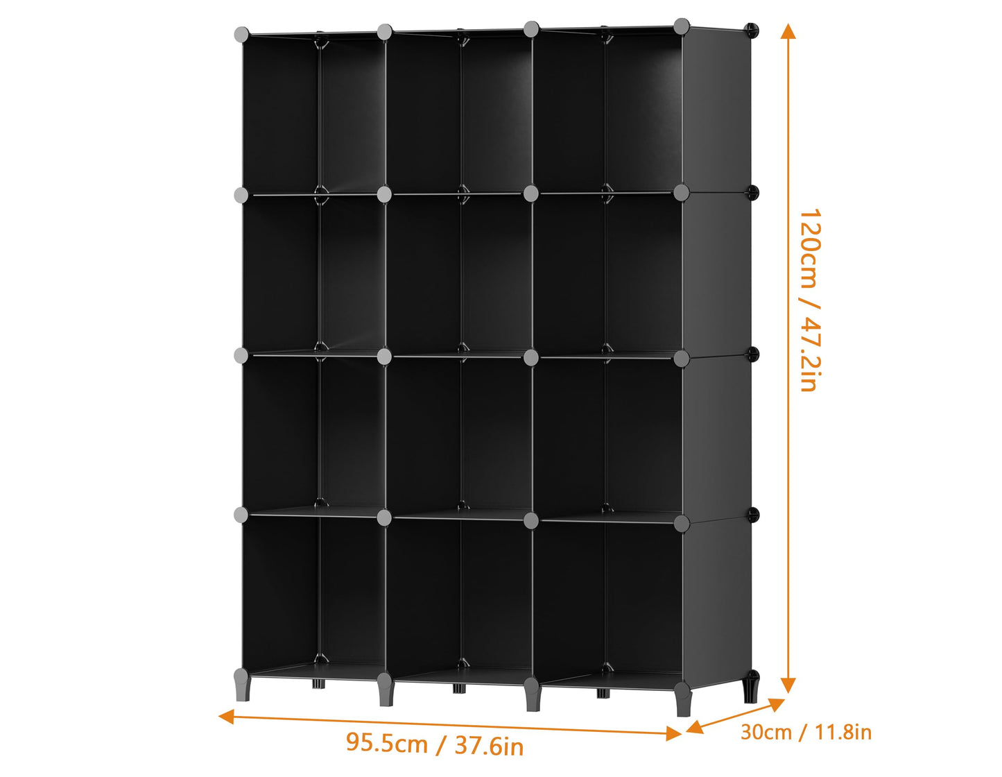 HOMIDEC Closet Organizers and Storage, 12 Cube Storage Organizer, Portable Closet Organization Clothes Shelves for Kids, Closet, Bedroom, Bathroom, Office, Black