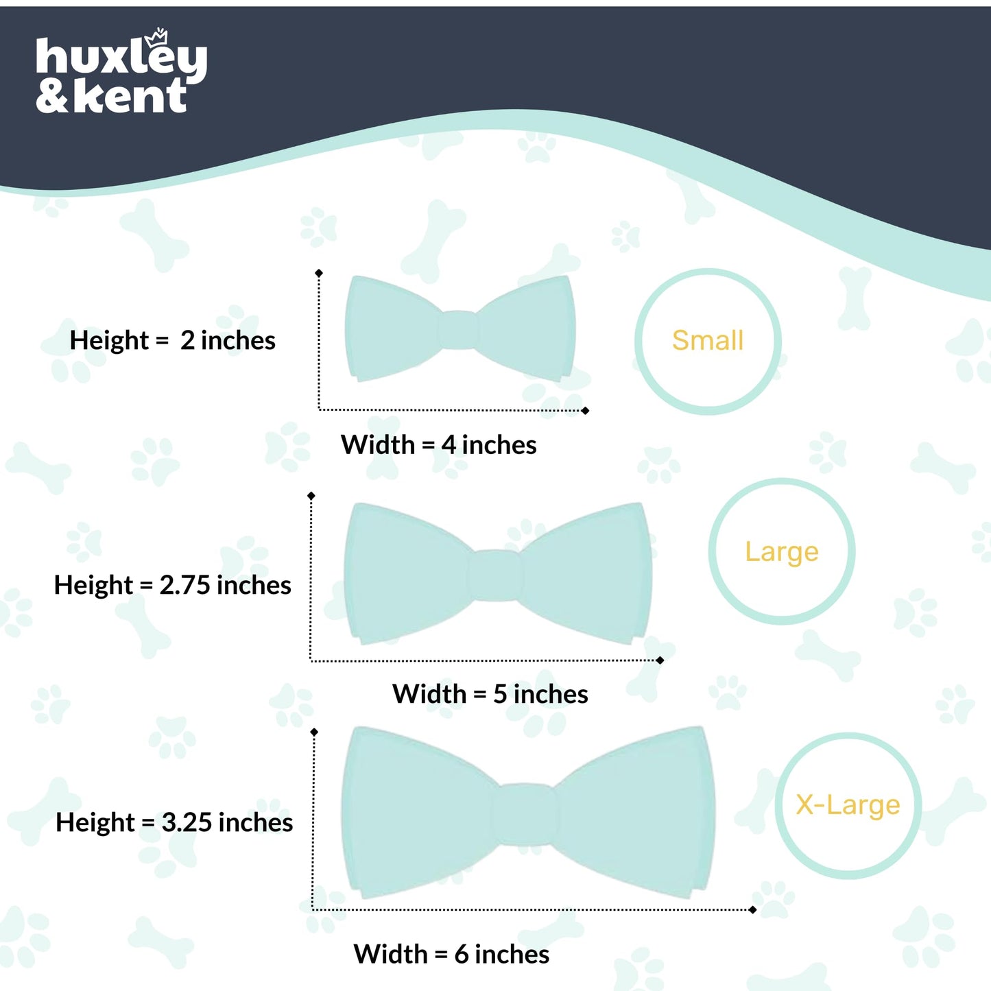 Huxley & Kent Pet Bow Tie for Dogs & Cats - Adjustable Collar Accessory - Cute & Comfortable for Holidays & Celebrations - Navy Check, Large