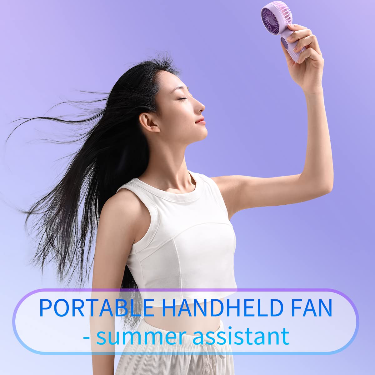 Mini Portable Fan 3 Pack, Cute Handheld Battery Operated Lightweight Small Personal Fans with 3 Speeds and USB Rechargeable Eyelash Fan for Stylish Girl Kids Women Men Office Outdoor Travel Camping